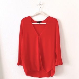 Banana Republic Red Sheer Blouse Size S